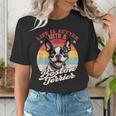 Retro Life Is Better With Boston Terrier Mom Dog Lover Women's T-Shirt, Boston Terrier Mom Shirts, funny gift