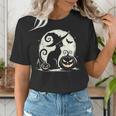 Scary Halloween Cat Costume Retro Cat Moon For Men Women Kids Women's T-Shirt, funny gift