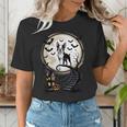 Spooky Halloween Moon Boston Terrier Boston Bull Bostie Women's T-Shirt, Boston Terrier Halloween Shirts, funny gift