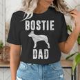 Vintage Boston Terrier Dad Dog Daddy Bostie Father Women's T-Shirt, Boston Terrier Dad Shirts, funny gift