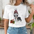 Boston Terrier Christmas T Shirt-Life Is Merrier Premium Tri-Blend Women's T-Shirt, Boston Terrier Christmas Shirts, funny gift