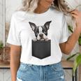Boston Terrier Dog Puppy Dog In Pocket Cute Pet Lover Women's T-Shirt, funny gift
