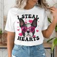 Boston Terrier Heart Glasses Girls Bostie Valentines Day Women's T-Shirt, funny gift