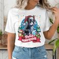 Boston Terrier Santa Claus Coffee Mug Merry Christmas Dogs Women's T-Shirt, Boston Terrier Christmas Shirts, funny gift