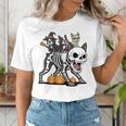 Boston Terrier Skeleton Mummy Witch Halloween Women's T-Shirt, Boston Terrier Halloween Shirts, funny gift