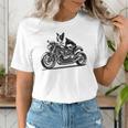 Cool Boston Terrier Riding a Motorcycle Biker Dog Lover For Men Women Kids Women's T-Shirt, Boston Terrier Riding Shirts, funny gift