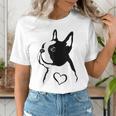 I Love My Boston Terrier Dog With Heart Women's T-Shirt, funny gift