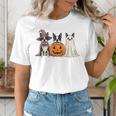 Spooky Ghost Boston Terrier Pumpkin Halloween Dog Lover Women's T-Shirt, Boston Terrier Halloween Shirts, Boston Terrier Ghost Shirts, funny gift