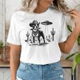Vintage Boston Terrier UFO Western Wild West Dog Mom Dad Women's T-Shirt, Boston Terrier Dad Shirts, Boston Terrier Mom Shirts, funny gift