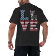 4th Of July Decor Patriotic LOVE Boston Terrier USA Flag Men's Back Print T-Shirt, trending gift
