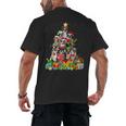 Boston Terrier Dog Christmas Tree Lights Xmas Pajama For Men Women Kids Men's Back Print T-Shirt, trending gift