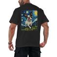 Boston Terrier Dog Starry Night Painting Men's Back Print T-Shirt, trending gift