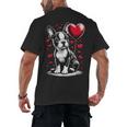 Boston Terrier Dog Valentine's Day Dog Owner Men's Back Print T-Shirt, trending gift
