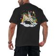 Boston Terrier Riding Unicorn Boys Girls Kids Rainbow Men's Back Print T-Shirt, trending gift