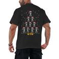 Boston Terrier Santa Hat Xmas Light Men Women Christmas Tree Men's Back Print T-Shirt, trending gift