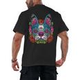 Boston Terrier Sugar Skull Dog Day Of The Dead Men's Back Print T-Shirt, trending gift