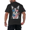 Boston Terrier USA Flag Sunglasses Patriotic 4th Of July Men's Back Print T-Shirt, trending gift