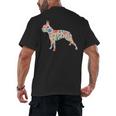 Boston Terrier Watercolor Flowers Men's Back Print T-Shirt, trending gift