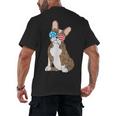 Brindle Boston Terrier Dog Patriotic Shirt USA Flag Men's Back Print T-Shirt, trending gift