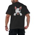 Bull Terrier Pocket Bull Terrier Peeking Out Pocket Men's Back Print T-Shirt, trending gift