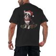 Cute Boston Terrier Dog Christmas Merry X-Mas Graphic Men's Back Print T-Shirt, trending gift
