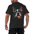Cute Boston Terrier Puppy Dog Art Lover Unique Painting For Men Women Kids Men's Back Print T-Shirt, trending gift
