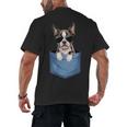 Cute Pocket Boston Terrier Lover Dog Mom Men's Back Print T-Shirt, trending gift