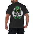 Green Boston Terrier Shamrock St Patricks Day Boston Terrier Men's Back Print T-Shirt, trending gift