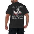 Just a Woman Who Loves Her Boston Terrier Cute Dog Mom Men's Back Print T-Shirt, trending gift