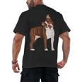 Red Boston Terrier Dog Men's Back Print T-Shirt, trending gift