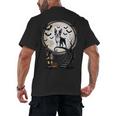 Spooky Halloween Moon Boston Terrier Boston Bull Bostie Men's Back Print T-Shirt, trending gift