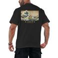 Surfing Boston Terrier Kanagawa Wave Japanese Dog For Men Women Kids Men's Back Print T-Shirt, trending gift