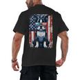 Vintage Boston Terrier Dog American USA US Flag Pets Lovers Men's Back Print T-Shirt, trending gift