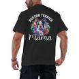 Watercolor Floral Boston Terrier Mama Dog Lover Mother's Day For Men Women Girls Kids Men's Back Print T-Shirt, trending gift