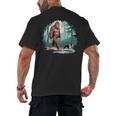 Whimsical Forest Adventures Sasquatch Bigfoot Walking Boston Terrier Dog Lovers Men's Back Print T-Shirt, trending gift