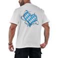 Bavarian Flag As Heart Blue Diamond Bavaria Men's Back Print T-Shirt, trending gift
