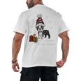Boston Terrier Christmas T Shirt-Life Is Merrier Premium Tri-Blend Men's Back Print T-Shirt, trending gift