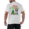 Boston Terrier Christmas Tree Lights Xmas Dog Lover Men's Back Print T-Shirt, trending gift