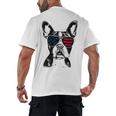 Boston Terrier Dog 4th July America USA Flag Men Women Kids Men's Back Print T-Shirt, trending gift