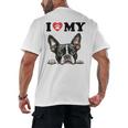 Boston Terrier I Heart My Dog Dog Lover Men's Back Print T-Shirt, trending gift