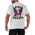 Boston Terrier Heart Glasses Girls Bostie Valentines Day Men's Back Print T-Shirt, trending gift