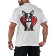 Boston Terrier Mom Dad Bostie Dog Lover Valentines Day Men's Back Print T-Shirt, trending gift