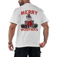 Boston Terrier Santa Claus Hat Merry Christmas Dog X-Mas Men's Back Print T-Shirt, trending gift