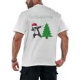 Boston Terrier Santa Hat Dabbing Around The Christmas Tree Men's Back Print T-Shirt, trending gift