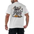 Boston Terrier Skeleton Mummy Witch Halloween Men's Back Print T-Shirt, trending gift