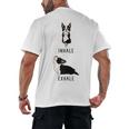 Inhale Exhale Yoga Boston Terrier Tshirt Men's Back Print T-Shirt, trending gift