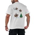 Xmas Lighting Tree Santa Riding Boston Terrier Christmas Men's Back Print T-Shirt, trending gift