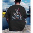 Biker Boston Terrier Dog Riding Motorbike Men's Back Print T-Shirt, funny gift