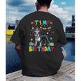 My Birthday Colorful Costume Boston Terrier Party Men's Back Print T-Shirt, funny gift