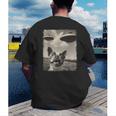 Boston Terrier Dog UFO Alien Extraterrestrial Selfie Men's Back Print T-Shirt, funny gift